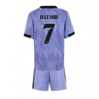 Real Madrid Eden Hazard #7 Fußballbekleidung Auswärtstrikot Kinder 2022-23 Kurzarm (+ kurze hosen)